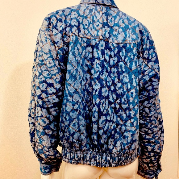 Fabulous Vintage Denim Quilted Cheetah Jacket - Picture 13 of 16